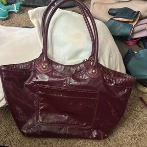 Elegant Burgundy Leather Tote Bag